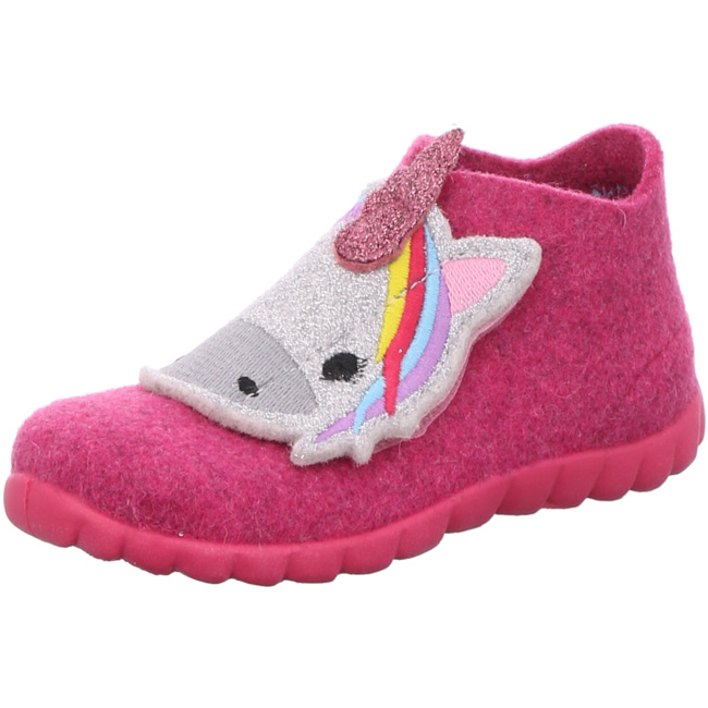 Superfit Baby Mädchen Slipper - HAPPY Hausschuhe In Hellgrau/Pink Größe 20